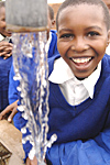Picture of children in Africa with clean running water